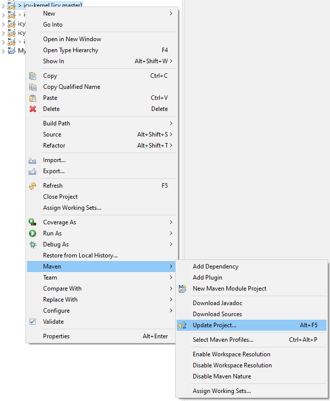 Updating maven project